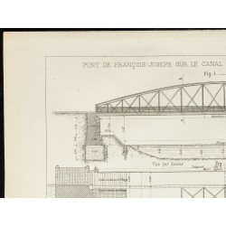 Gravure de 1892 - Pont de François-Joseph à Heiligenstadt - 2