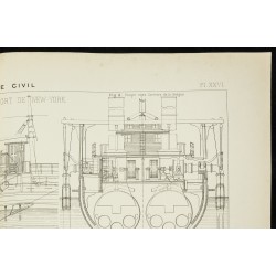 Gravure de 1892 - Drague du port de New-York - 3