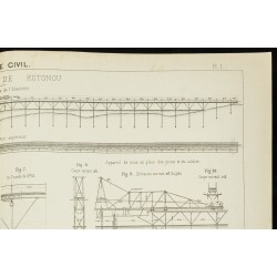 Gravure de 1892 - Plan ancien d'un appontement - 3