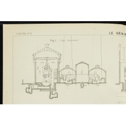 Gravure de 1892 - Appareils de compression d'air - 2