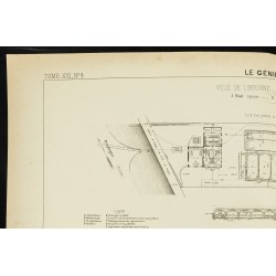 Gravure de 1892 - Plan ancien sur la distribution d'eau de Libourne - 2
