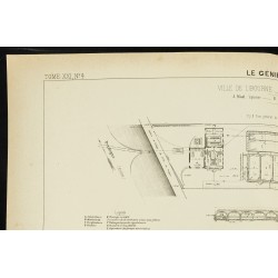 Gravure de 1892 - Plan ancien sur la distribution d'eau de Libourne - 2