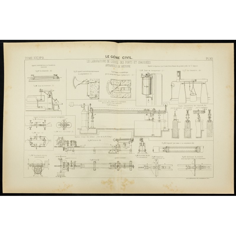 Gravure de 1892 - Plan d'appareils de mesure - 1