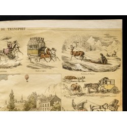 Gravure de 1853 - Les moyens de transport (Lithographie) - 3