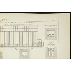 Gravure de 1892 - Alexandra Dock à Liverpool - 3