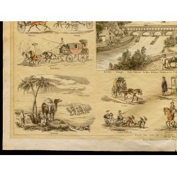 Gravure de 1853 - Les moyens de transport (Lithographie) - 4
