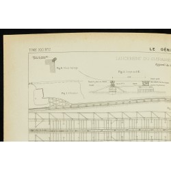 Gravure de 1892 - Lancement du cuirassé le Jemmapes - 2