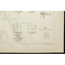 Gravure de 1892 - Thermo-siphon pour le chauffage des trains - 5