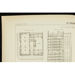 Gravure de 1891 - Les hautes maisons américaines - 2