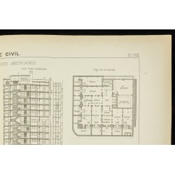 Gravure de 1891 - Les hautes maisons américaines - 3