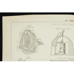 Gravure de 1888 - Carte de Ailsa Craig et Phare - 2