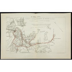 Gravure de 1888 - Travaux d'assainissement de Boston - 1