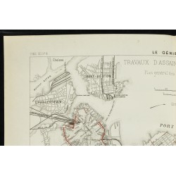Gravure de 1888 - Travaux d'assainissement de Boston - 2
