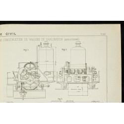 Gravure de 1888 - Plan ancien d'une grue de 12 tonnes - 3