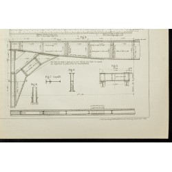 Gravure de 1888 - Plan ancien d'une grue de 12 tonnes - 5