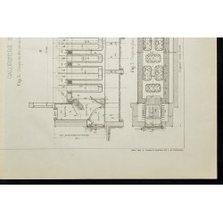 Gravure de 1888 - Appareils de chauffage et Calorifères - 5