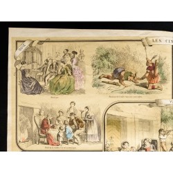 Gravure de 1853 - Les cinq sens (Lithographie) - 2