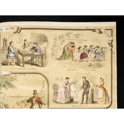 Gravure de 1853 - Les cinq sens (Lithographie) - 3