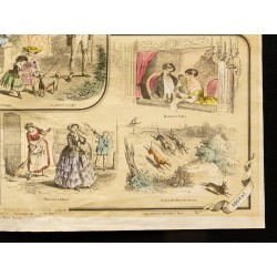 Gravure de 1853 - Les cinq sens (Lithographie) - 5