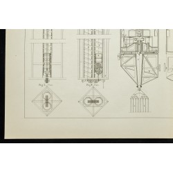 Gravure de 1888 - Plan ancien d'Ascenseurs hélicoïdaux - 4