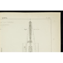 Gravure de 1888 - Plan ancien d'une grue - 3