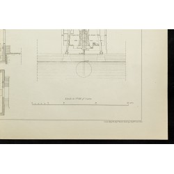Gravure de 1888 - Plan ancien d'une grue - 5