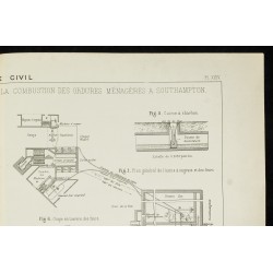 Gravure de 1888 - Bassins de clarification des eaux d'égout - 3
