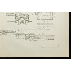 Gravure de 1888 - Bassins de clarification des eaux d'égout - 5