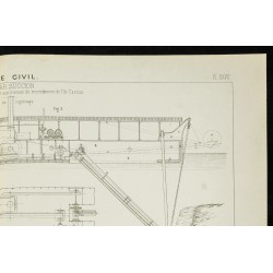 Gravure de 1888 - Drague par succion - 3