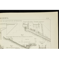 Gravure de 1890 - Plan incliné pour bateaux de navigation intérieure - 3