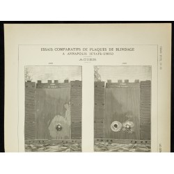 Gravure de 1891 - Plaques de blindage - 2