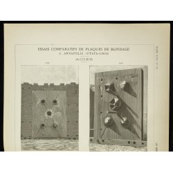 Gravure de 1891 - Plaques de blindage - 2