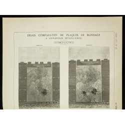 Gravure de 1891 - Plaques de blindage - 2