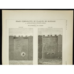 Gravure de 1891 - Plaques de blindage - 2