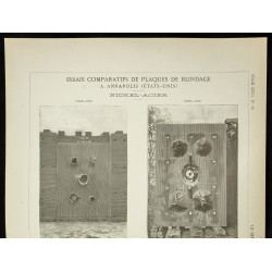 Gravure de 1891 - Plaques de blindage - 2