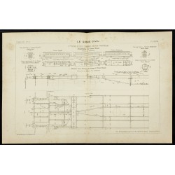 Gravure de 1891 - Plan ancien du train royal portugais - 1