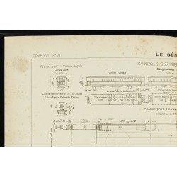 Gravure de 1891 - Plan ancien du train royal portugais - 2