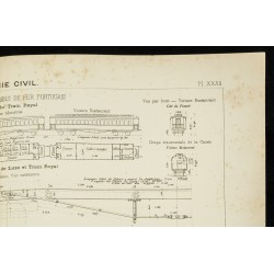 Gravure de 1891 - Plan ancien du train royal portugais - 3