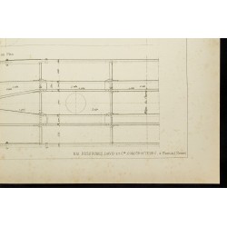 Gravure de 1891 - Plan ancien du train royal portugais - 5