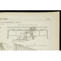 Gravure de 1891 - Pont tournant sur le canal du Glamorganshire - 3