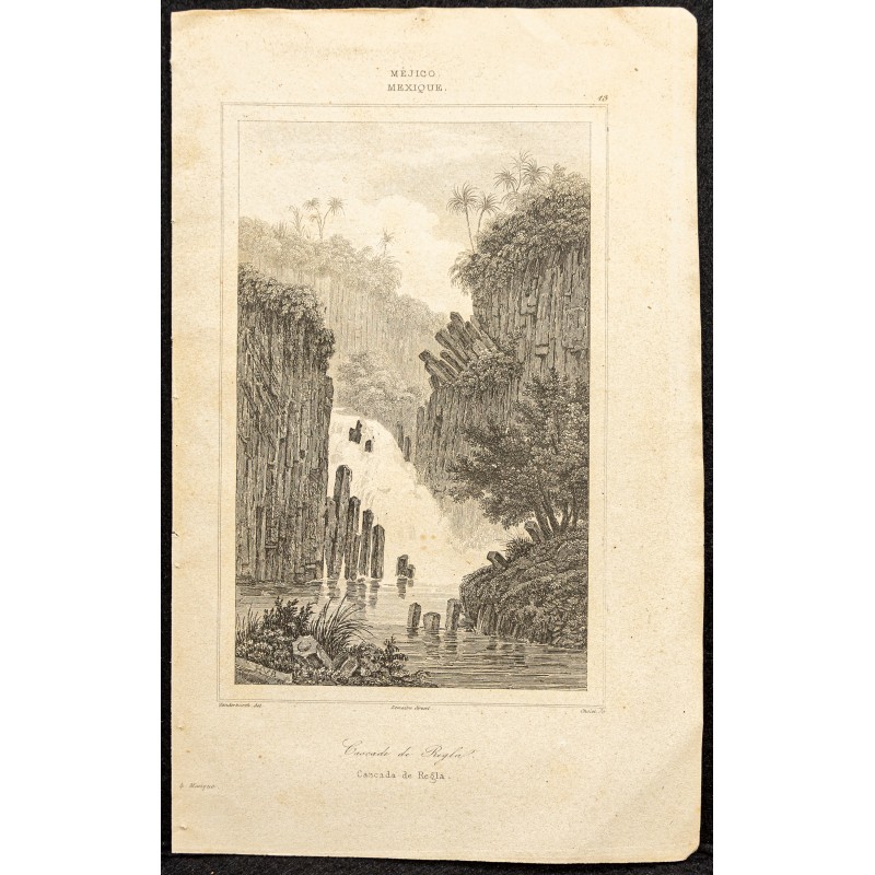 Gravure de 1863 - Vue de la cascade de Regla - 1