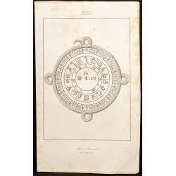 Gravure de 1863 - Pierre aztèque - 1