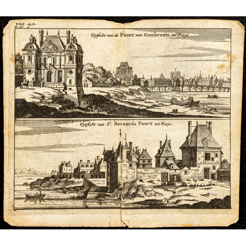 Gravure de 1661 - Porte de la Conférence et Saint-Bernard - 1