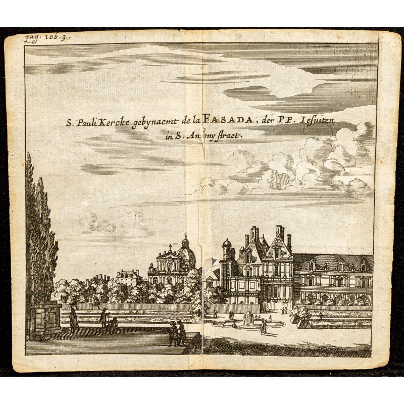 Gravure de 1661 - Vue de l'église Saint-Paul-Saint-Louis - 1