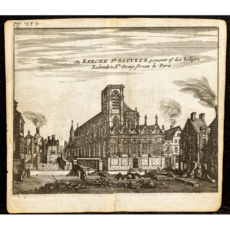 Gravure de 1661 - Vue de l'église Saint-Sauveur - 1