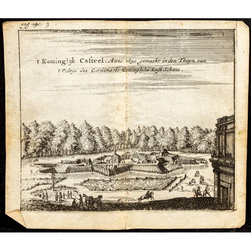 Gravure de 1661 - Vue du jardin du Palais Royal - 1