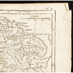 Gravure de 1750 - Carte de la Suède et de la Norvège - 3