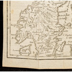 Gravure de 1750 - Carte de la Suède et de la Norvège - 4