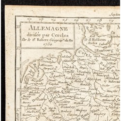 Gravure de 1750 - Carte de l'Allemagne - 2