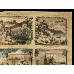 Gravure de 1853 - Les colonies de la France (Lithographie) - 3
